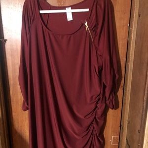 Crunched zipper dress